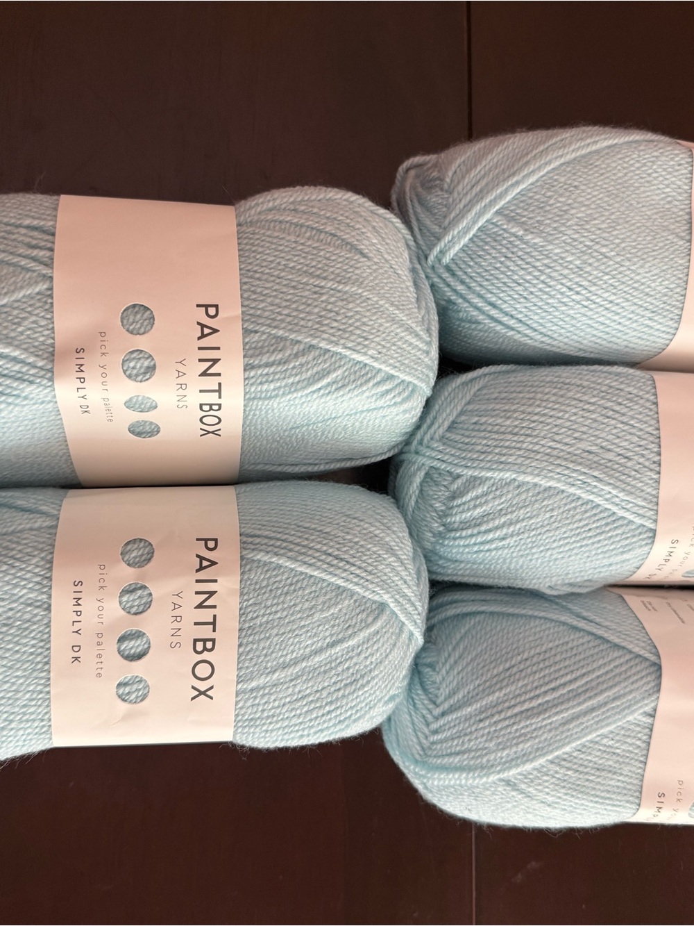 Paintbox Light Seafoam Blue DK Yarn - 5 Soft Baby Blue Skeins